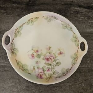 Three Crown China Handpainted Porcelain Cake Plate